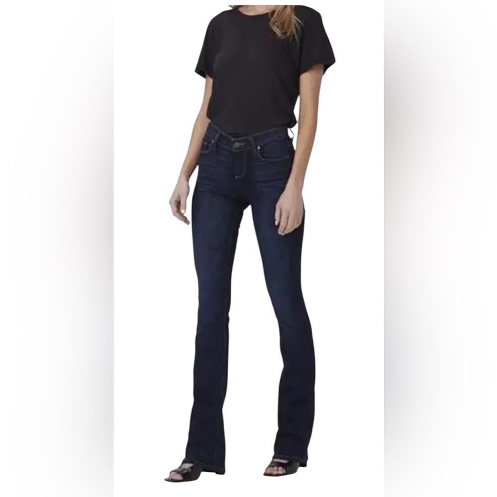 Paige High Rise Manhattan Bootcut Dark Wash Jeans Made In The Usa